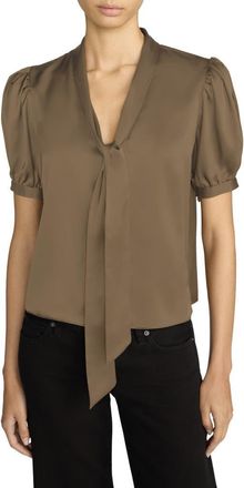 Frame Denim The Sonnet Silk Top in Moss at Nordstrom, Size X-Large