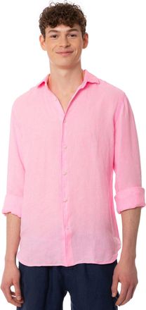 MC2 Saint Barth Man Water Color Fluo Pink Linen Pamplona Shirt