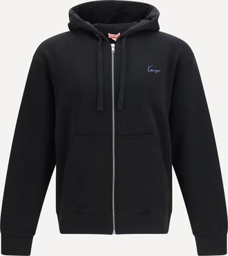 Kenzo Felpa con Cappuccio e cerniera in cotone ricamata Kenzo Signature Man XL