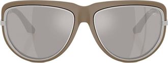 Burberry Light Grey Mirror Silver Pilot Unisex Sunglasses BE4466U 41906G 59