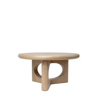 Koketto Home Mesa centro redonda de madera de roble de 80 cm