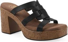 White Mountain Barillo Platform Slide Sandal in Black/Burn Smooth at Nordstrom Rack, Size 7.5