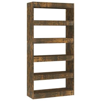 Berkfield Home Book Cabinet/Room Divider Smoked Oak 80x30x166 cm Engineered Wood in Brown | Size: 80 x 30 x 166 cm