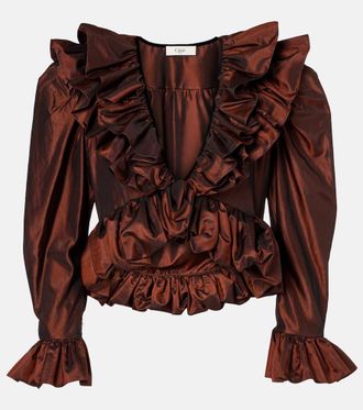 Chlo&eacute; Ruffled silk crop top