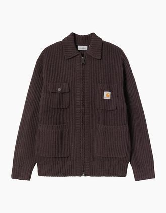 Carhartt Work in Progress Mens Carhartt WIP Chore Knit Jacket Palisander - Size: Regular/36