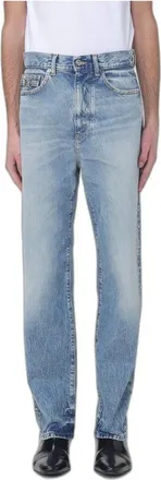 Versace Jeans, Heren, Blauw, W33, Katoen, Jeans met Studs in Straight Fit