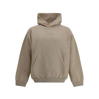 Balenciaga Hoodies, male, Beige, Size: S Oversized Cotton Hoodie with Monogram