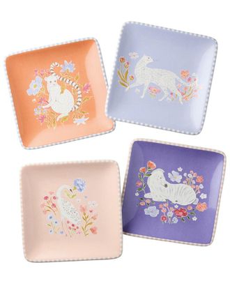 Certified International Menagerie Set of 4 Canape Plates