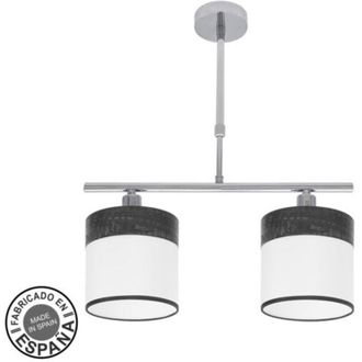 Fabrilamp Lampara Cloe 2xe14 Cromo/blanca-madera Negra Regx43x14 Cm - Fabrilamp
