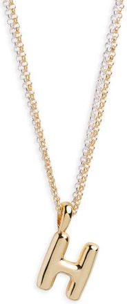 Argento Vivo Puffy A Initial Pendant Necklace in Two Tone at Nordstrom