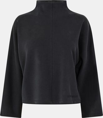 Ted Baker Womens Ted Baker Cupro Relaxed Fit Mock Neck Sweatshirt in Black