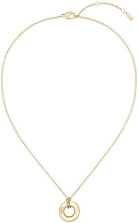 BOSS Gold-tone necklace with logo hoop
