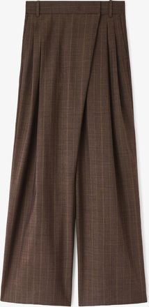 Ganni Brown Trousers in Pinstripe Wool