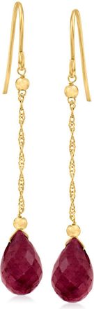 Canaria Canaria Ruby Teardrop Earrings in 10kt Yellow Gold