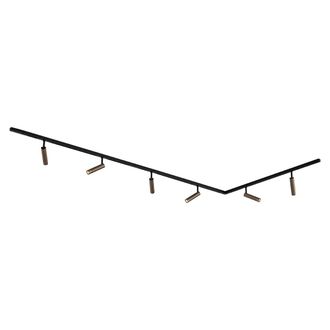 QAZQA Qazqa Moderno Sistema De Iluminaci&oacute;n De Riel Moderno Con 6 Focos De Bronce Oscuro Monof&aacute;sicos - Slimline Uzzy Aluminio /met&aacute;lica Adecuado Para Led Max