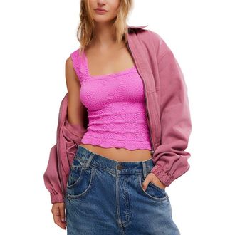 Free People Love Letter Floral Knit Camisole in Dream Pop at Nordstrom, Size X-Small