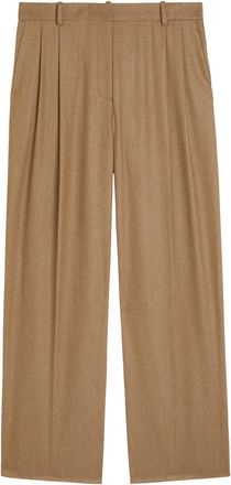Khaite August Pleated Wool-blend Trousers - Brown - 10 (UK14 / L)