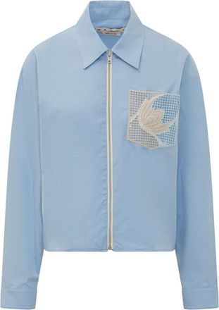 Marni Blue Embroidered Oversized Shirt