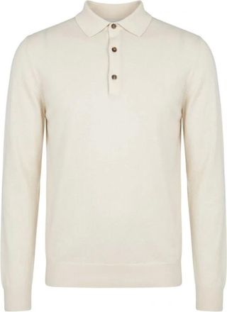 Etro Tops, Heren, Beige, XL, Katoen, Regular Fit Geborduurd Katoenen Longsleeve Gebreide Polo