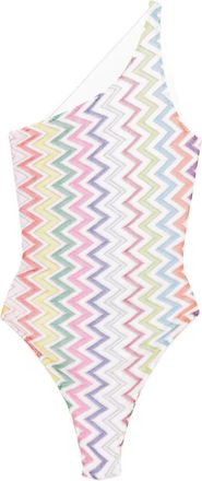 Missoni zigzag one-shoulder swimsuit - Pink