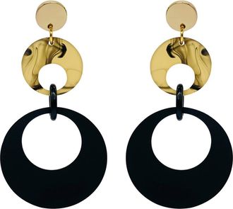 Toolally Swinging Circle Drop Earrings in Black & White Tortoiseshell at Nordstrom