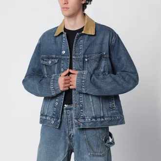 J.W.Anderson Blue denim jacket with ribbed collar