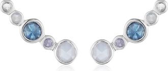 Monica Vinader Sterling Silver Siren Tonal Climber Earrings Mix