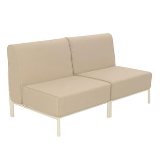 Oviala Conjunto modular de jard&iacute;n bajo para 2 personas beige
