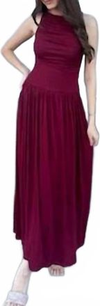 Olivaceous Leni Maxi Dress In Burgundy