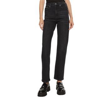 Calvin Klein Jeans Straight Fit Jeans, female, Black, W26 L32, High Rise Straight J20J224895