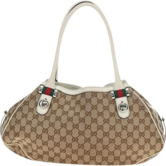 Gucci Pre-owned Vintage Schoudertas - Dames - Vintage Schoudertas - Beige - ONE Size - Leer - Vintage