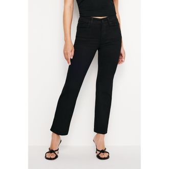 Good American Womens Never Fades Good Petite Straight Jeans | Black, Size 26 Plus | Good American by Khlo&Egrave; Kardashian