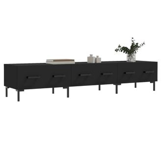 Berkfield Home TV Cabinet Black 150x36x30 cm Engineered Wood | Size: 150 x 36 x 30 cm