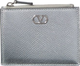 Valentino Vlogo Signature Leather Card Case