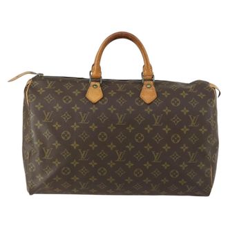 Louis Vuitton Speedy Handbag Monogram Canvas Brown Canvas Handbag (Pre-Owned)