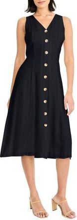 Maggy London Sleeveless Midi Shirtdress in Black at Nordstrom Rack, Size 18 (Similar To 16W)