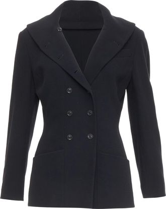 Karl Lagerfeld Vintage black wool shawl collar double breasetd blazer FR38 M