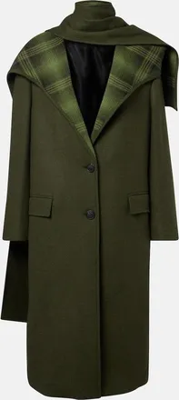 The Attico Scarf-detail wool-blend coat