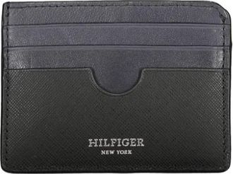 Tommy Hilfiger Saffiano Kaarthouder - Heren - Portefeuilles - Zwart - ONE Size - Leer - Accessoires