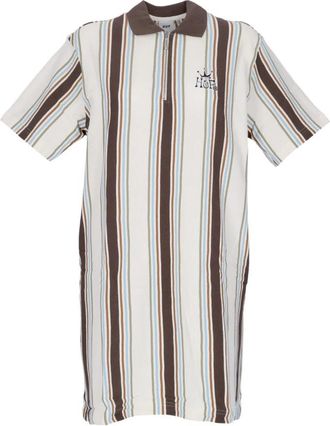 HUF Gestreepte Polo Gebreide Jurk Off White - Dames - Korte kleedjes - Veelkleurig - S - Katoen - Kleedjes