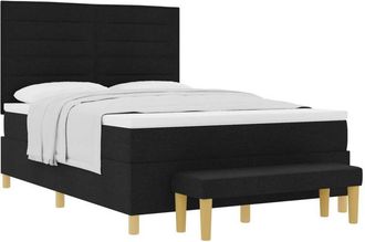 vidaXL Cama Tipo Box Spring Con Colch&oacute;n Negro 160 X 200 Cm Tela Vidaxl