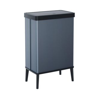 Dmora Contenedor De Basura Scillato, Cubo De La Basura, Papelera Para Recogida Selectiva De Residuos, Gabinete De Basura, 44x27 H69 Cm, Azul - Dmora