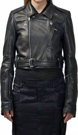 Rick Owens Giacca In Pelle Cropped Luke Stooges Jacket In Black
