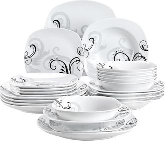 OEM Juego De Vajilla De Porcelana, Dise&ntilde;o Floral, Forma Cuadrada