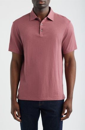Robert Barakett Brightwood Slub Cotton Polo in Terracotta at Nordstrom, Size Xx-Large