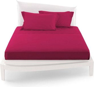 Trade Shop Trade Shop - Compley Of Matrimonial Health United Lenzuola Coordinato Copricuscini - Rojo Oscuro