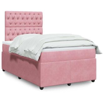 vidaXL Vidaxl - Cama Box Spring Con Colch&oacute;n Terciopelo Rosa 120x200 Cm