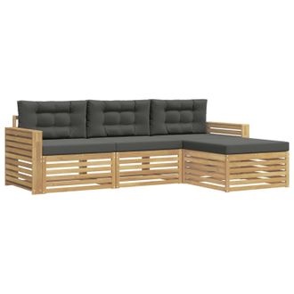 vidaXL Conjunto De Sof&aacute;s De Exterior 4 Uds. Blanco Y Antracita Vidaxl