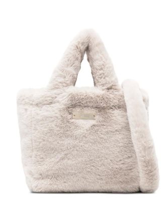 Herno faux-fur tote bag - women - Polyester/Polyamide/Polyester - OS - Neutrals