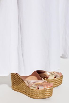 Jimmy Choo London Wedge Sandals Korra 100, Womens, Gold